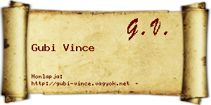 Gubi Vince névjegykártya
